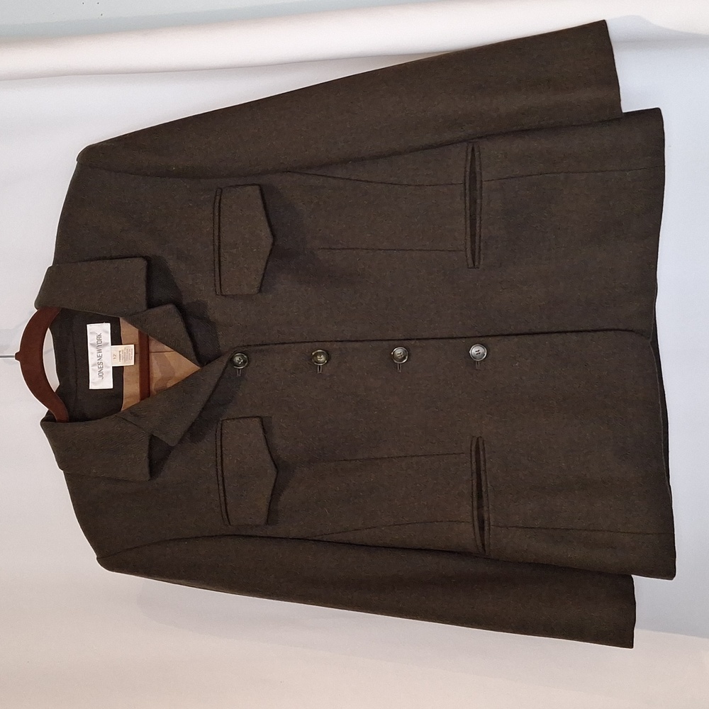 Jones New York lambswool Army Green blazer size 12
